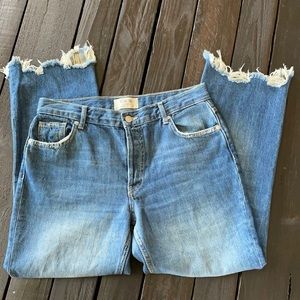 NWOT We The Free Cropped Frayed Hem Jeans